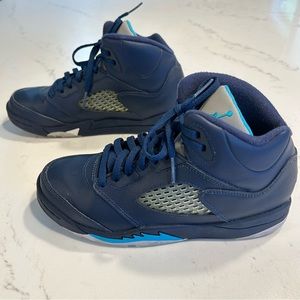 Air Jordan 5 Retro Nike shoes size 3Y Hornets Midnight blue